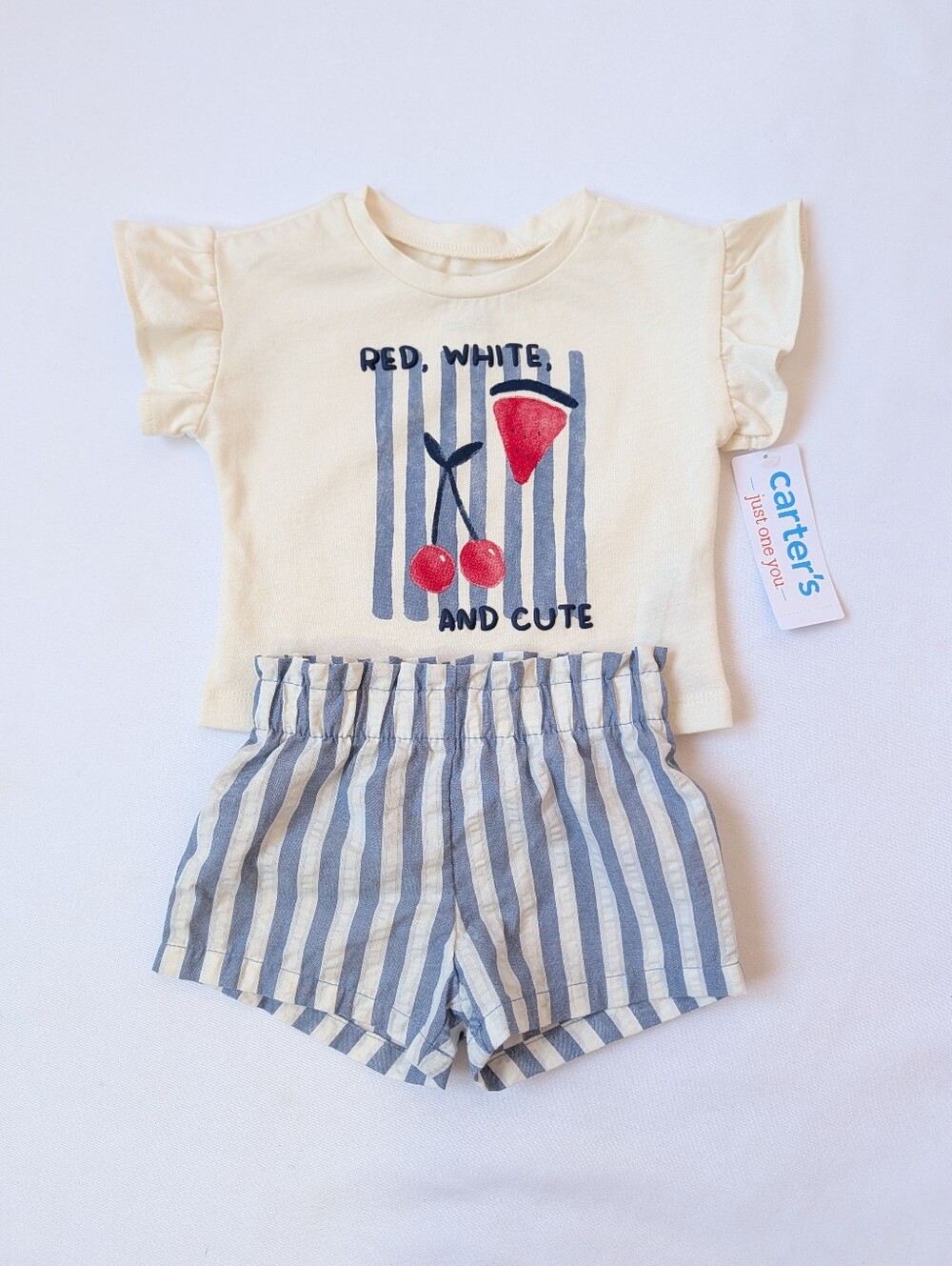 Carter’s Baby Girl 3M 2 Piece Cherry Watermelon Outfit 'Just One You' NWT